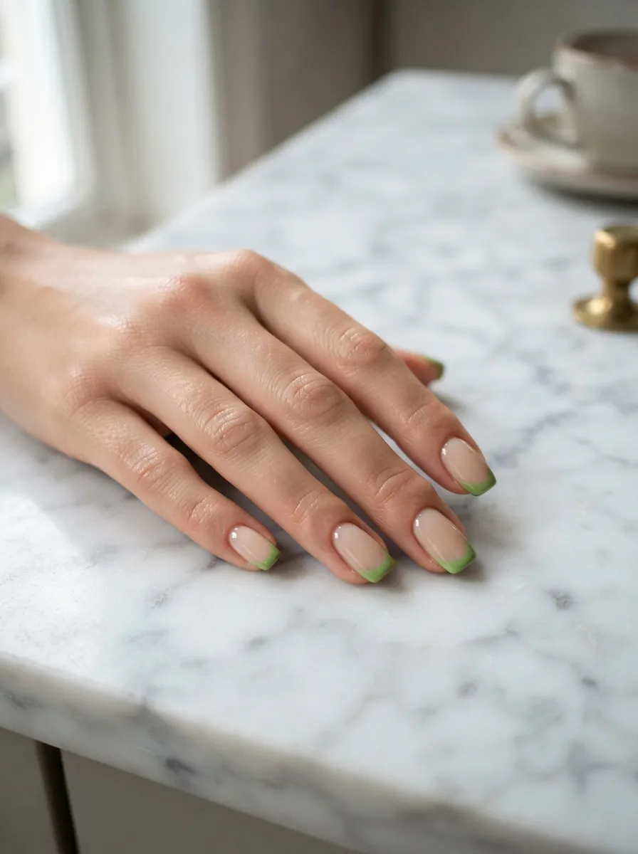 Matcha Green French Tips