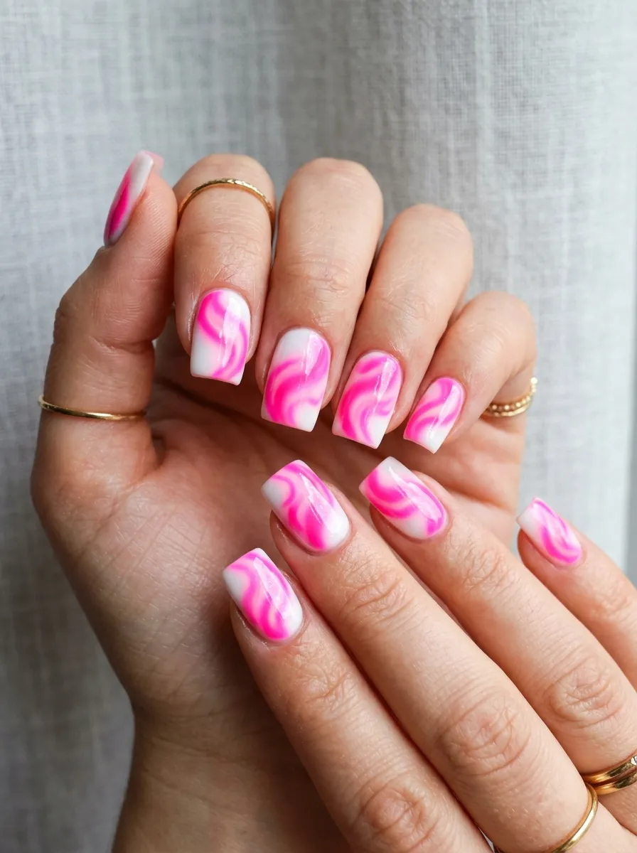 Hot Pink Neon Aura Swirls