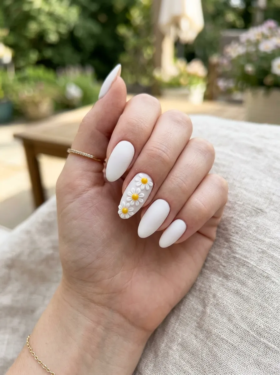 Daisy Chain Accent Nails