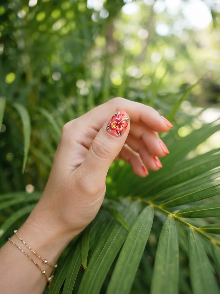 Tropical Hibiscus Flower Accent
