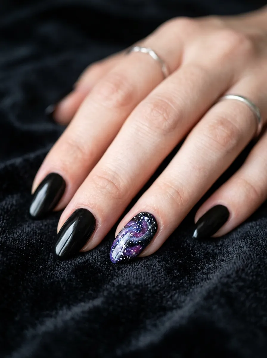 Galaxy Swirl Accent Nail