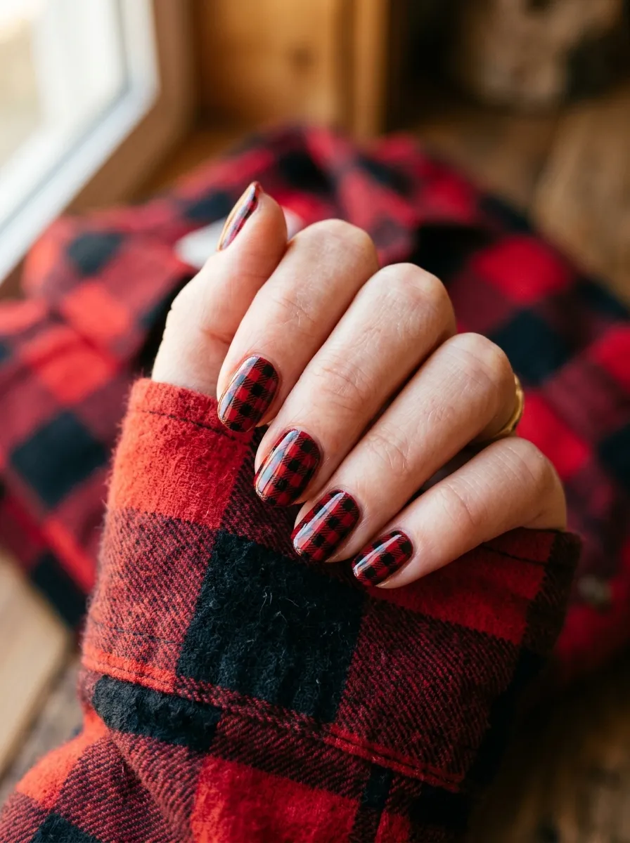 Plaid Flannel Nails