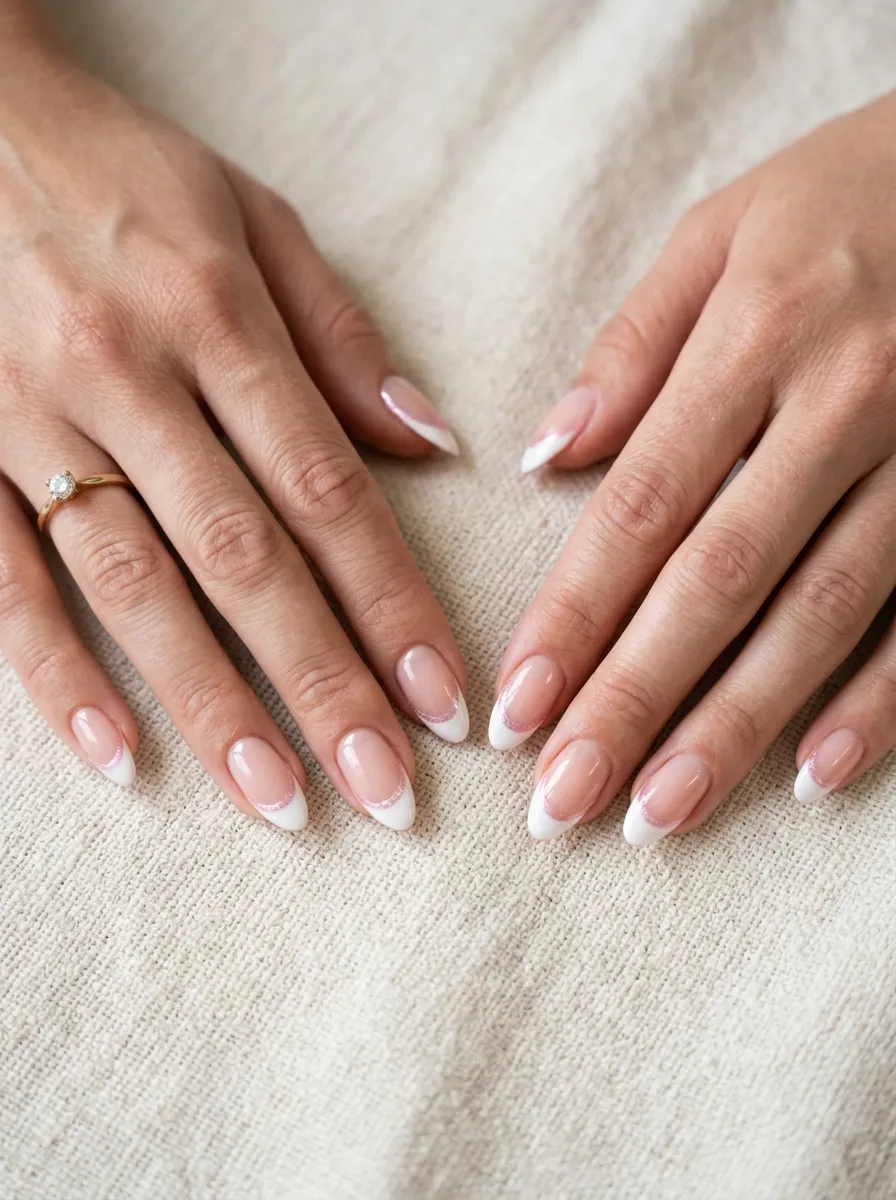 Pink Chrome French Tips