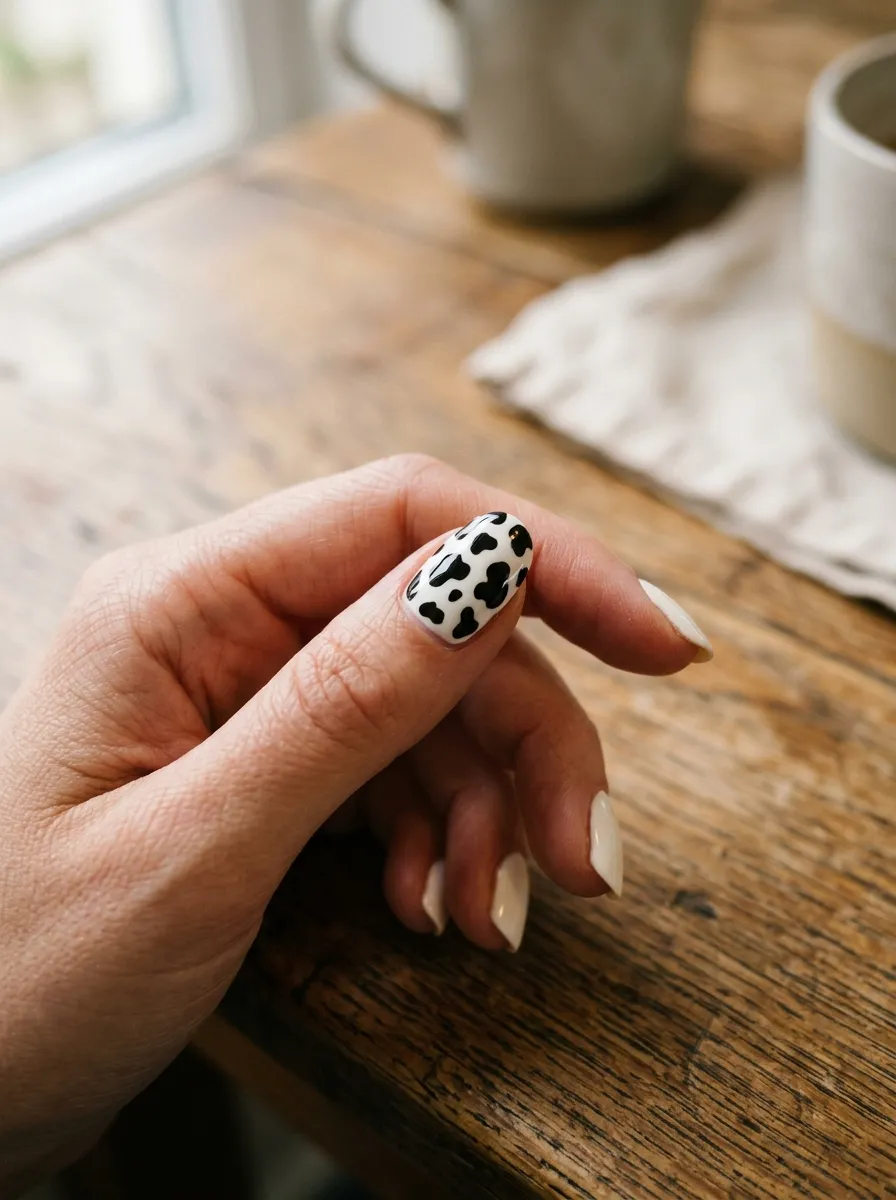 Cow Print Accent Nail