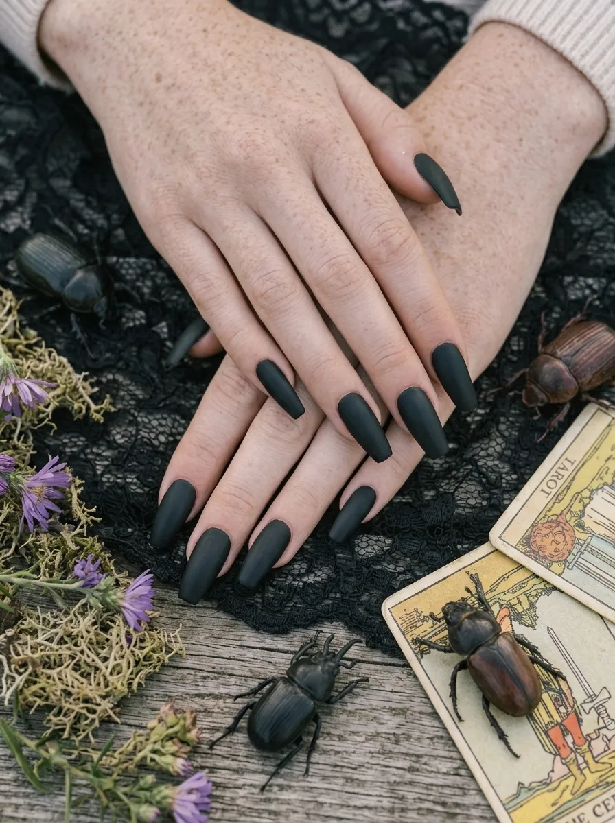 Coffin Nails in Matte Black