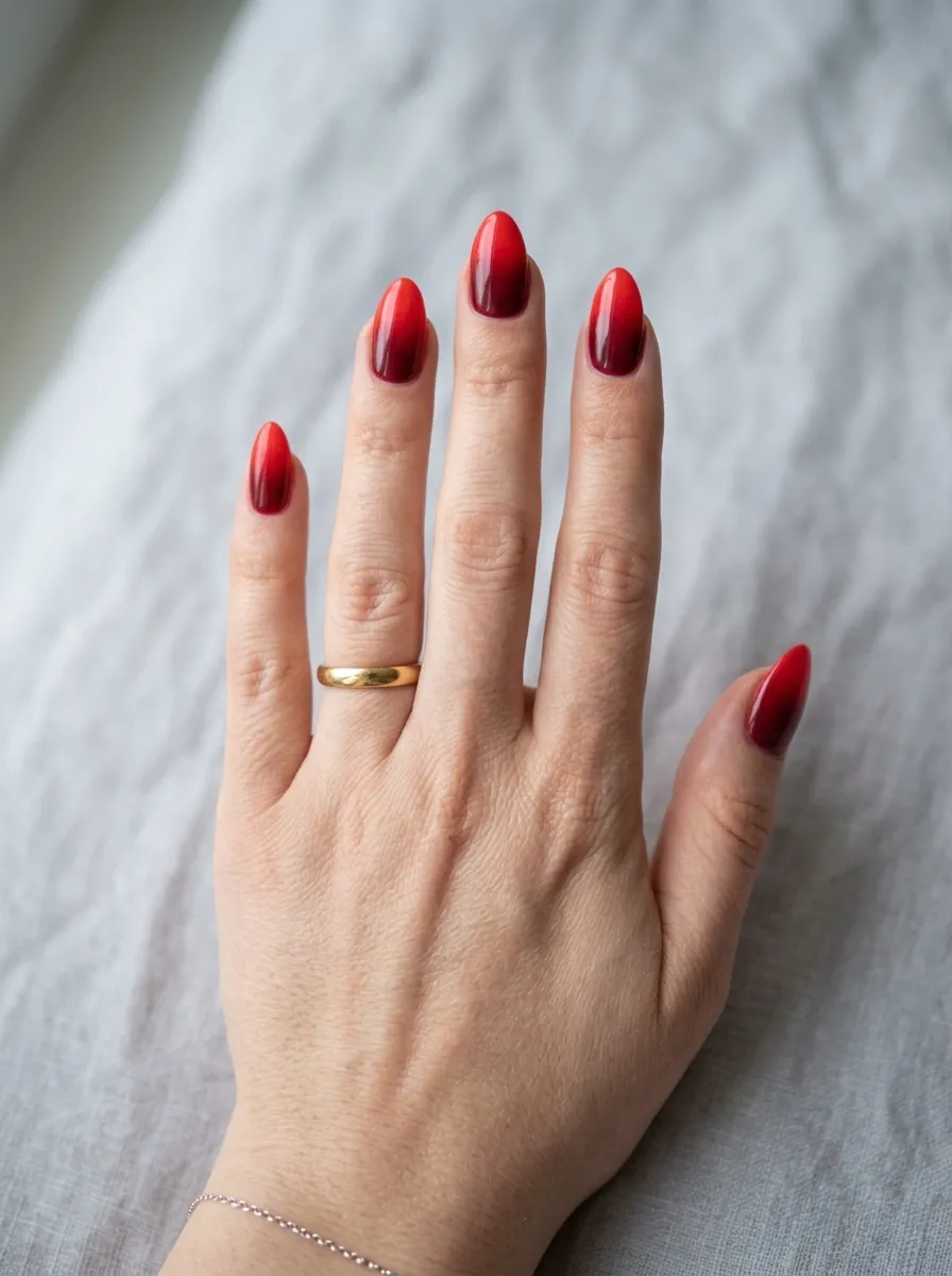 Red Ombre Nails