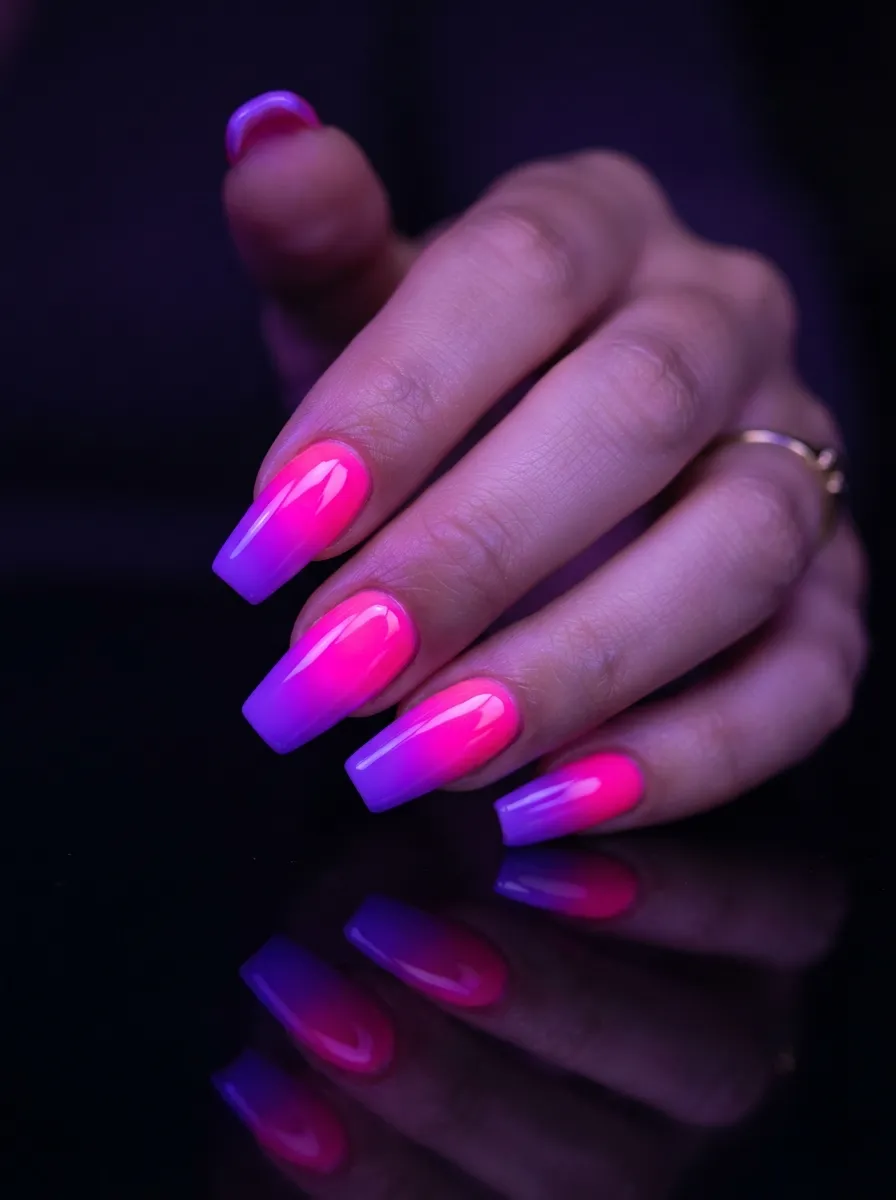 Neon Pink to Violet Ombre