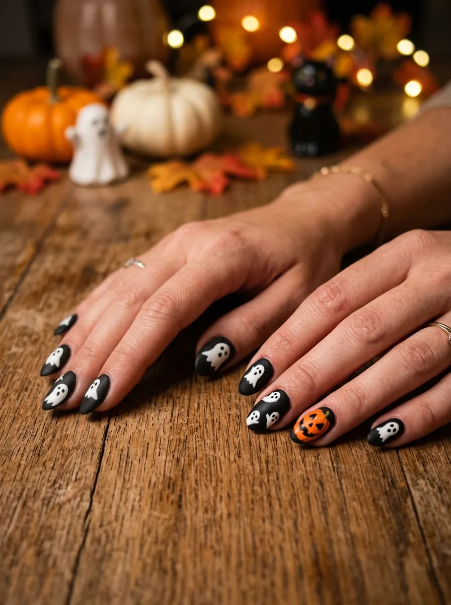 Ghost Nails with Dripping Effect