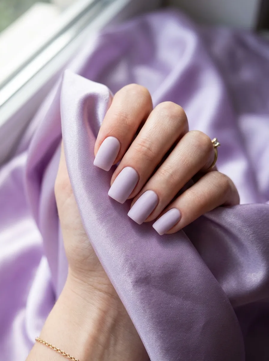 Soft Lilac Square Nails