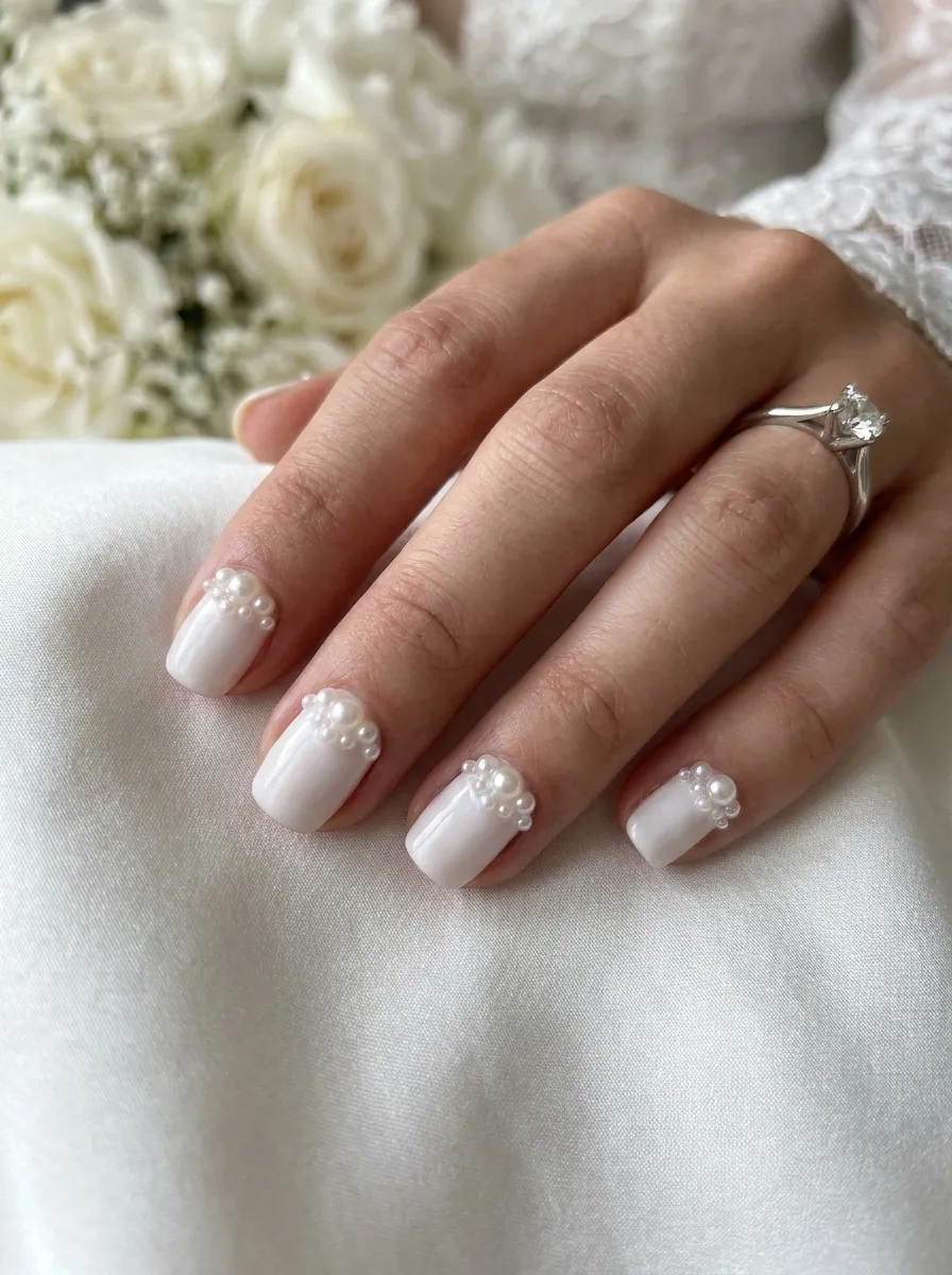 Pearl Accent Nails