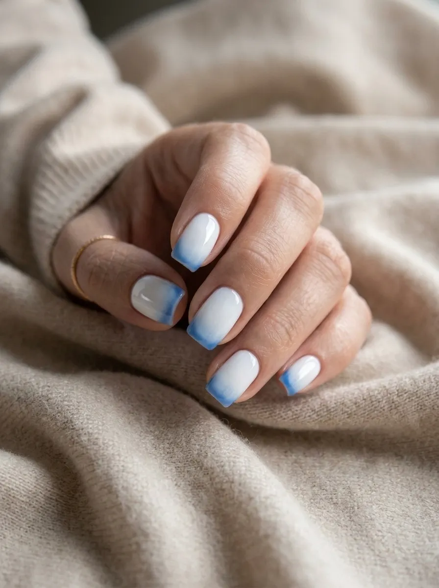 Blue Aura French Tips