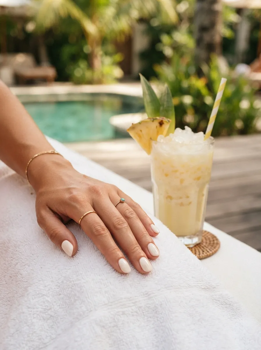 Coconut Milk White Nails