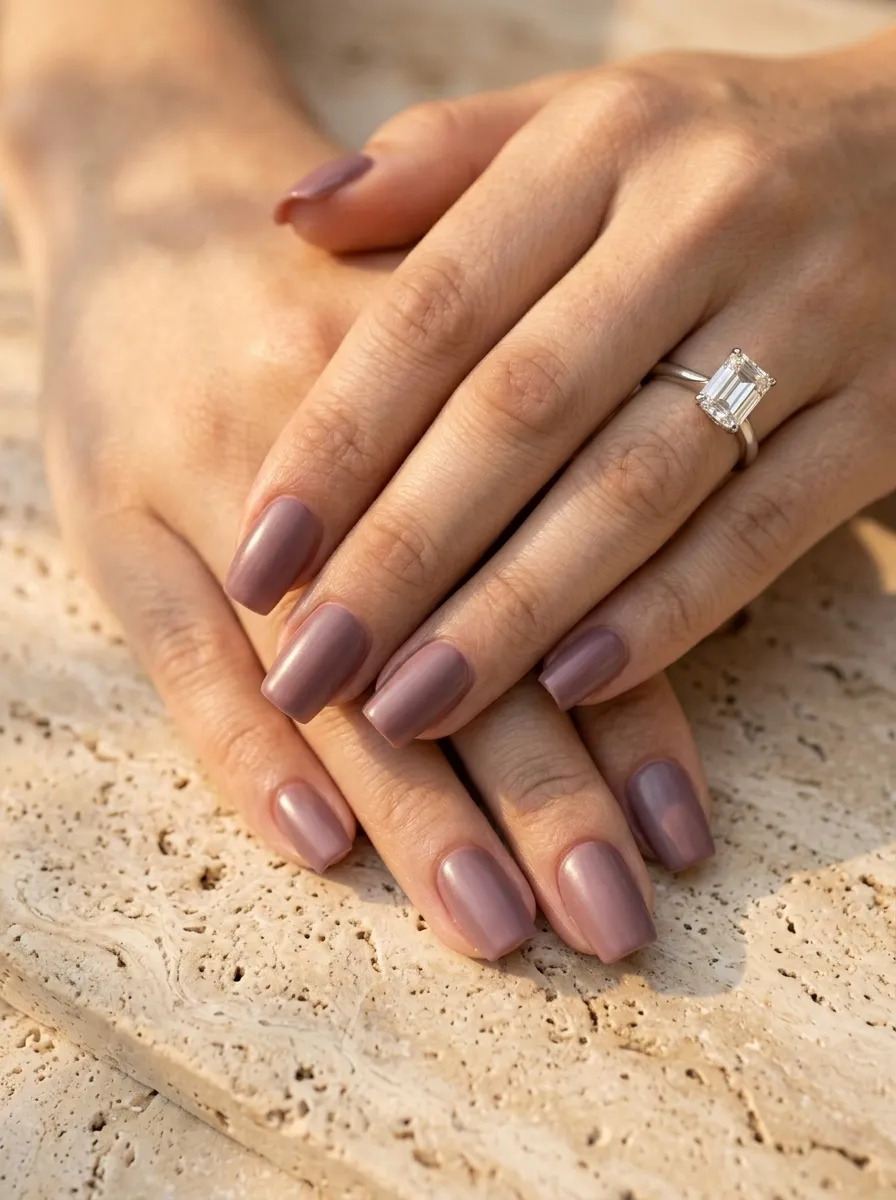 Dusty Rose Square Nails