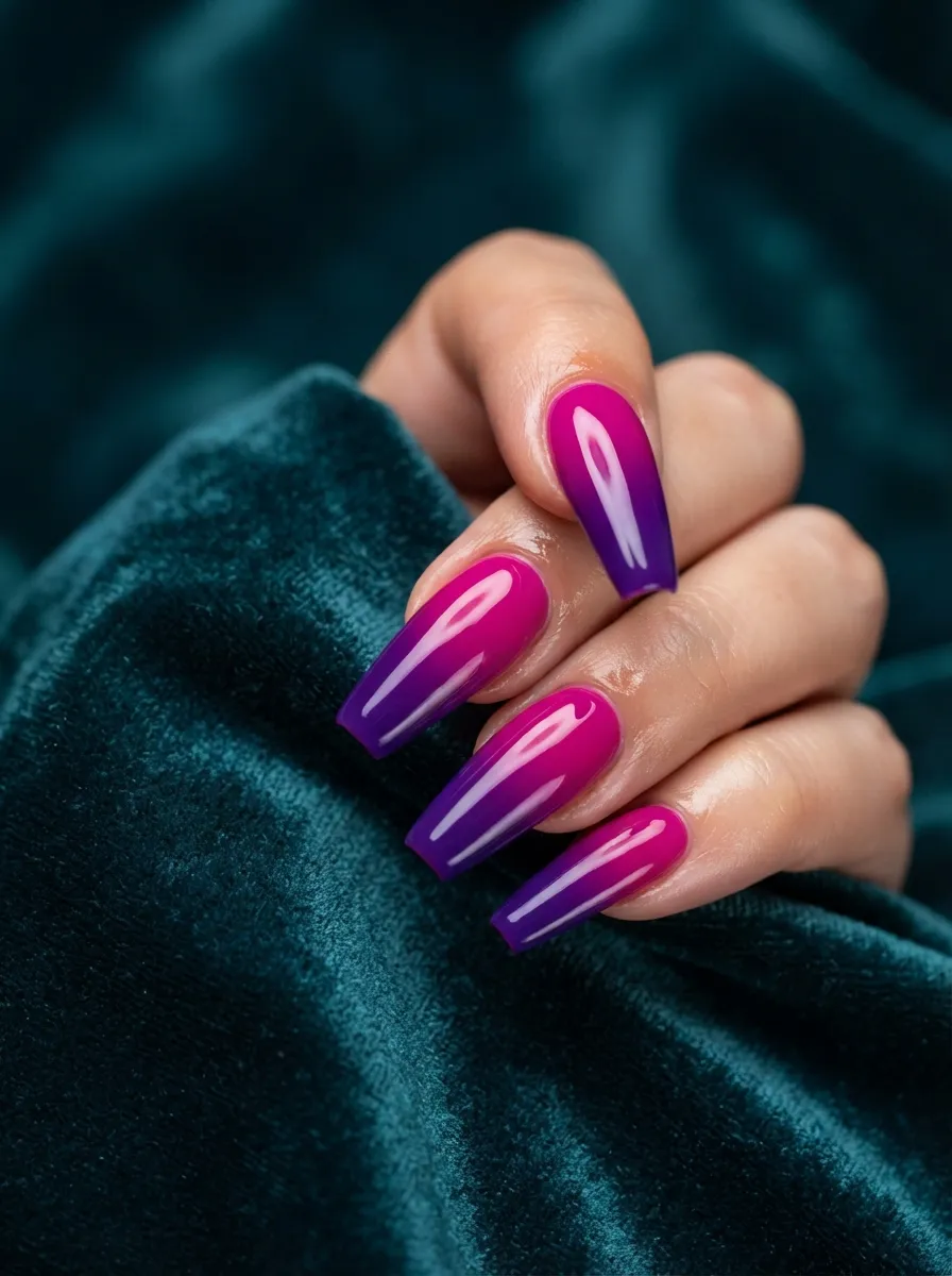 Magenta to Royal Purple Ombre