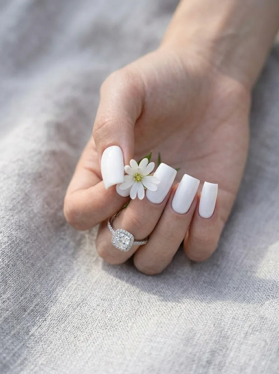 White Square Nails