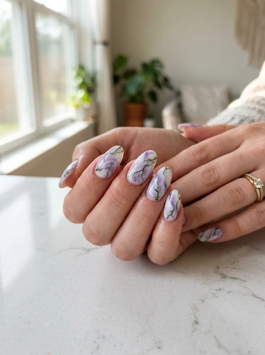 Purple Marble with Green Veining