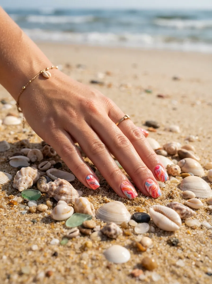 Coral Reef Inspired Nails