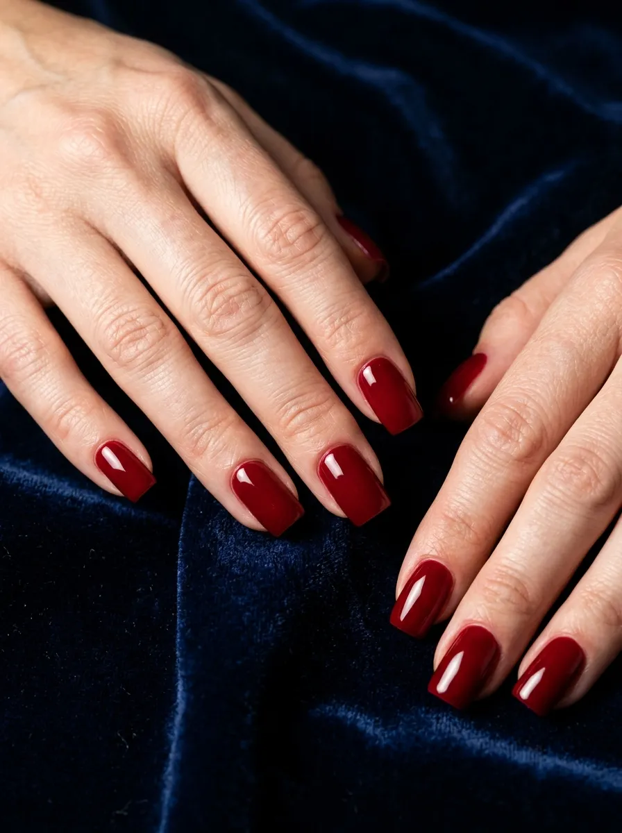 Bold Red Square Nails