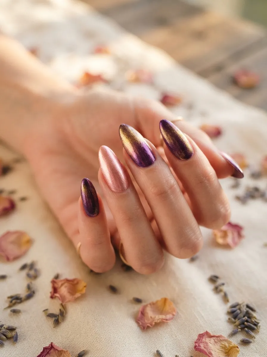 Rose Gold Pink to Amethyst Ombre