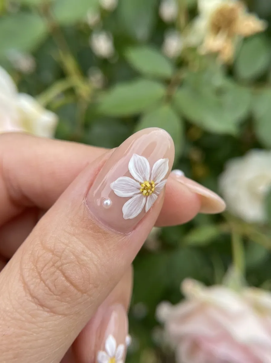 Floral Hand-Painted Nails