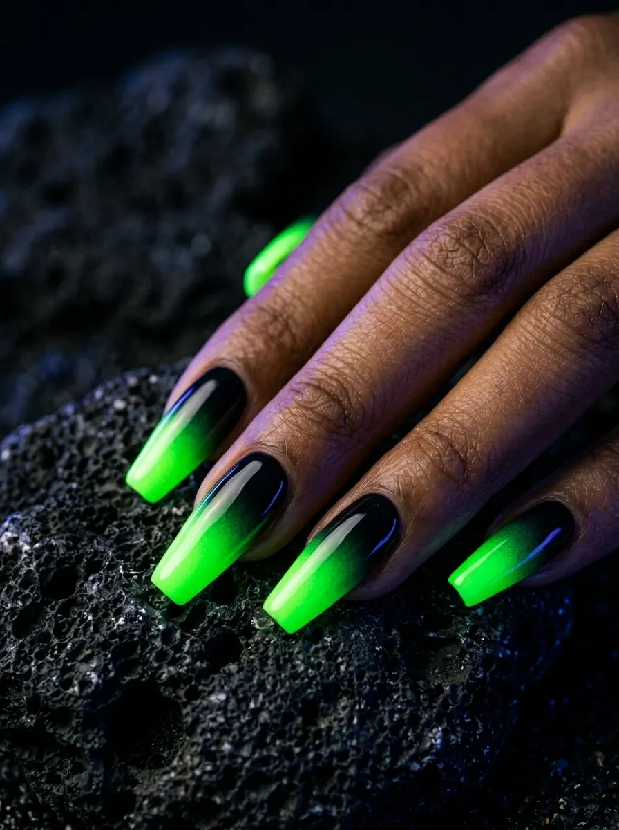 Neon Green and Black Ombre