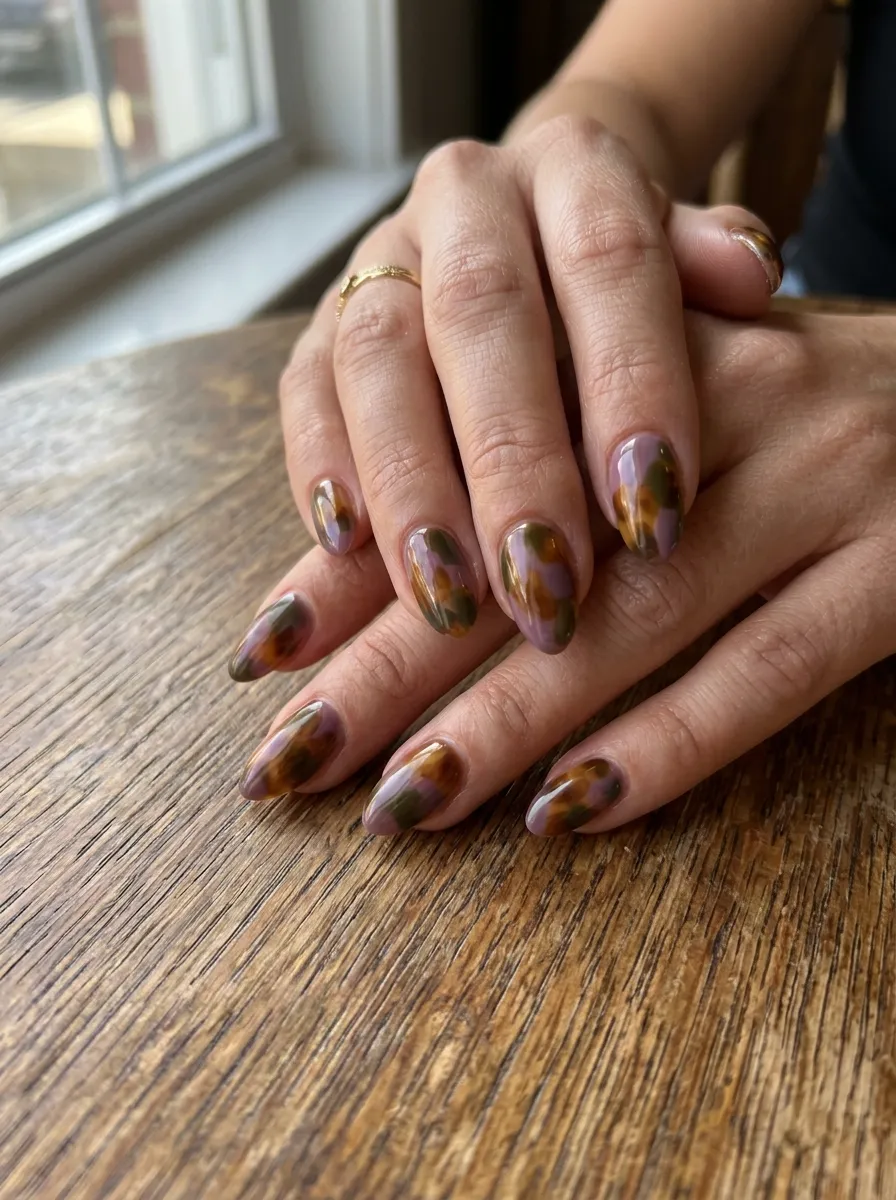 Dusty Purple and Olive Green Tortoiseshell