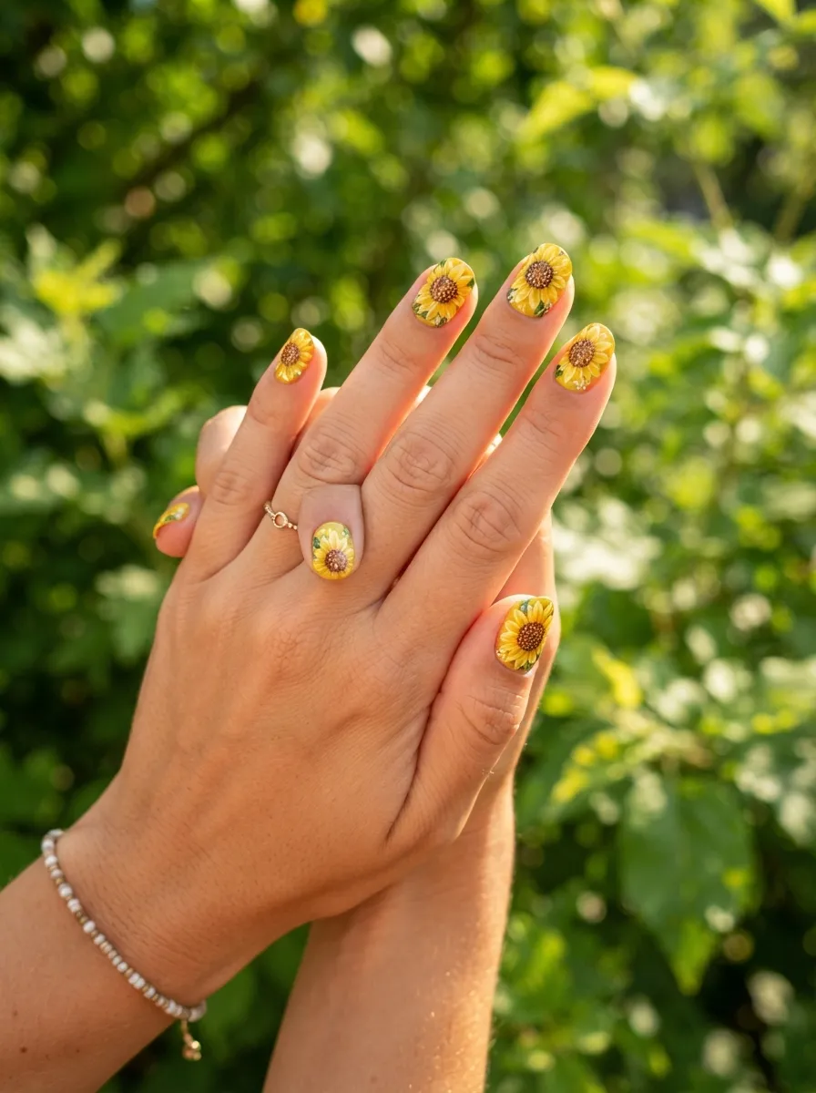 Sunflower Nail Art