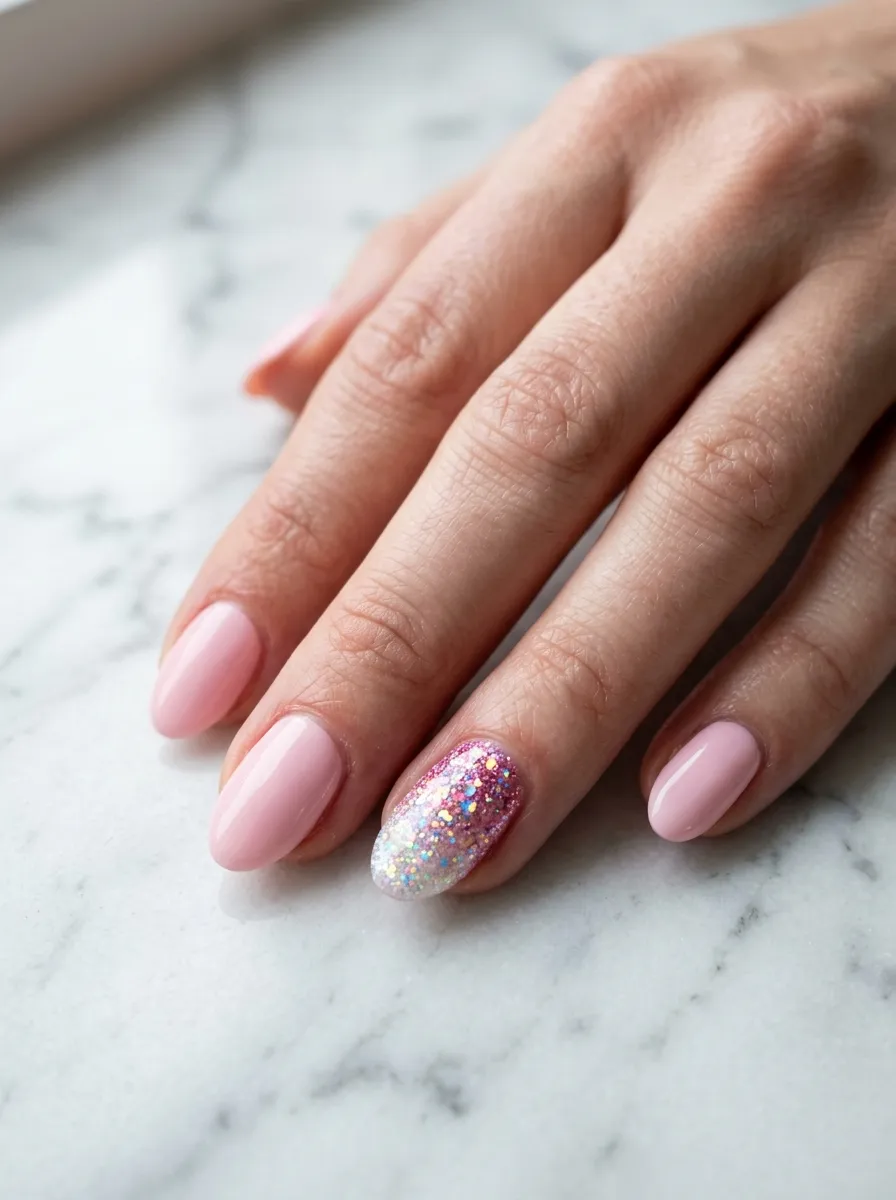 Glitter Ombre Accent Nail
