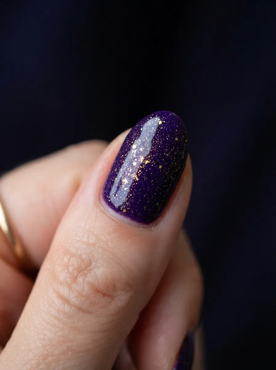 Deep Violet With Gold Dust Sparkle
