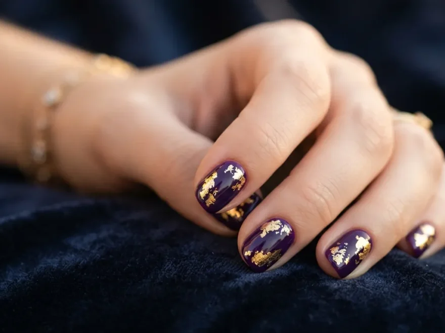 Purple and Gold Nail Ideas