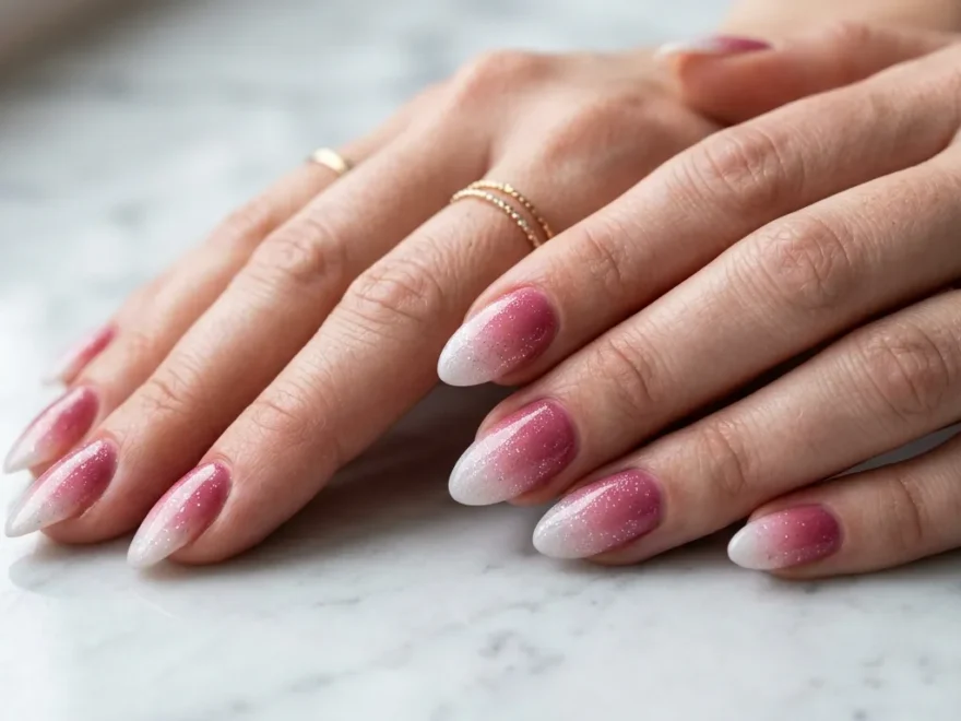 Pink and White Ombre Nails Ideas