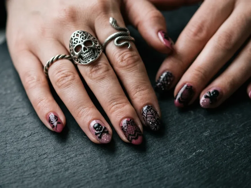 Pink Goth Nail Ideas
