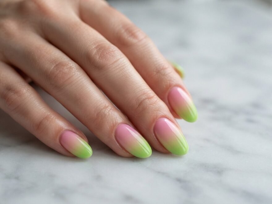 Pink Black Ombre Nails Ideas